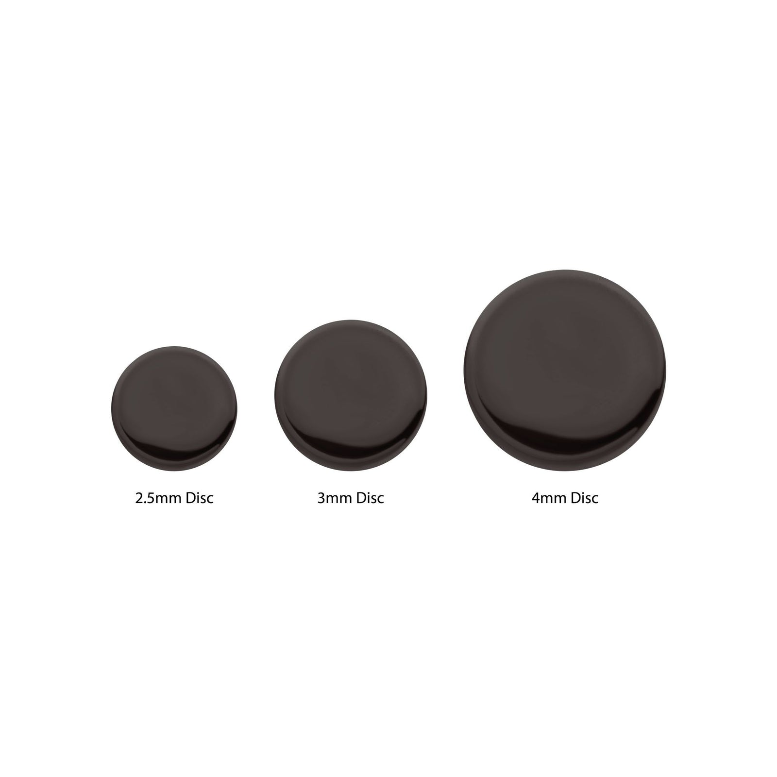 Black PVD Titanium Internally Threaded Flat Disc Top tipvdktdpd25-16 -Rebel Bod-RebelBod