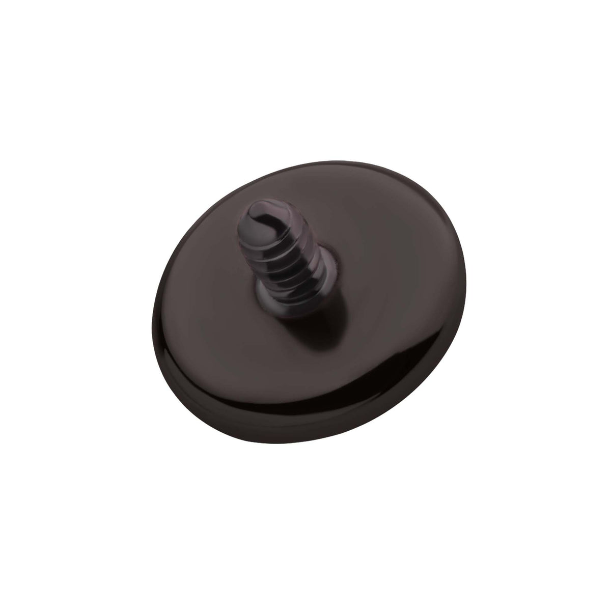 Black PVD Titanium Internally Threaded Flat Disc Top tipvdktdpd25-16 -Rebel Bod-RebelBod