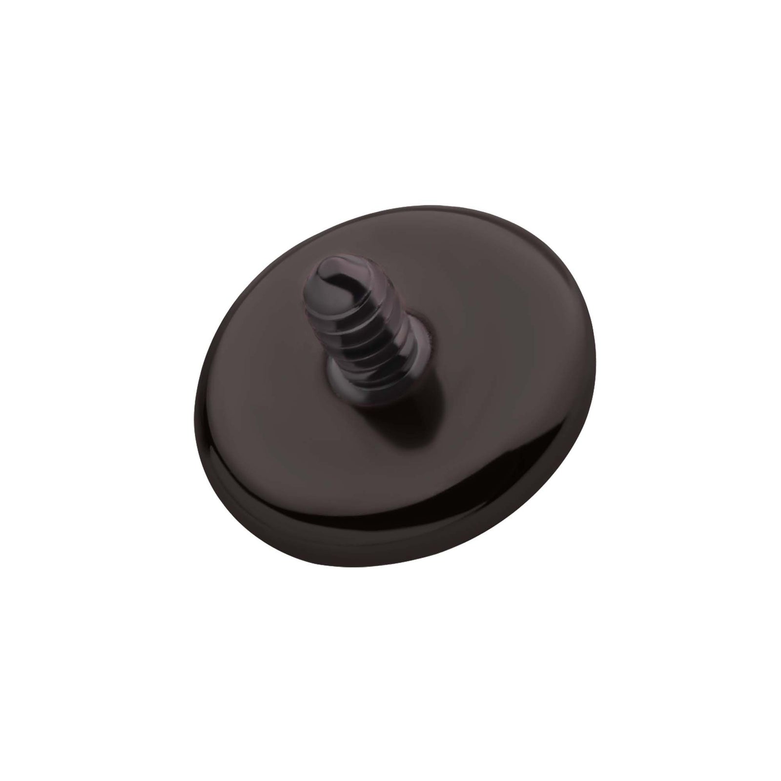 Black PVD Titanium Internally Threaded Flat Disc Top tipvdktdpd25-16 -Rebel Bod-RebelBod