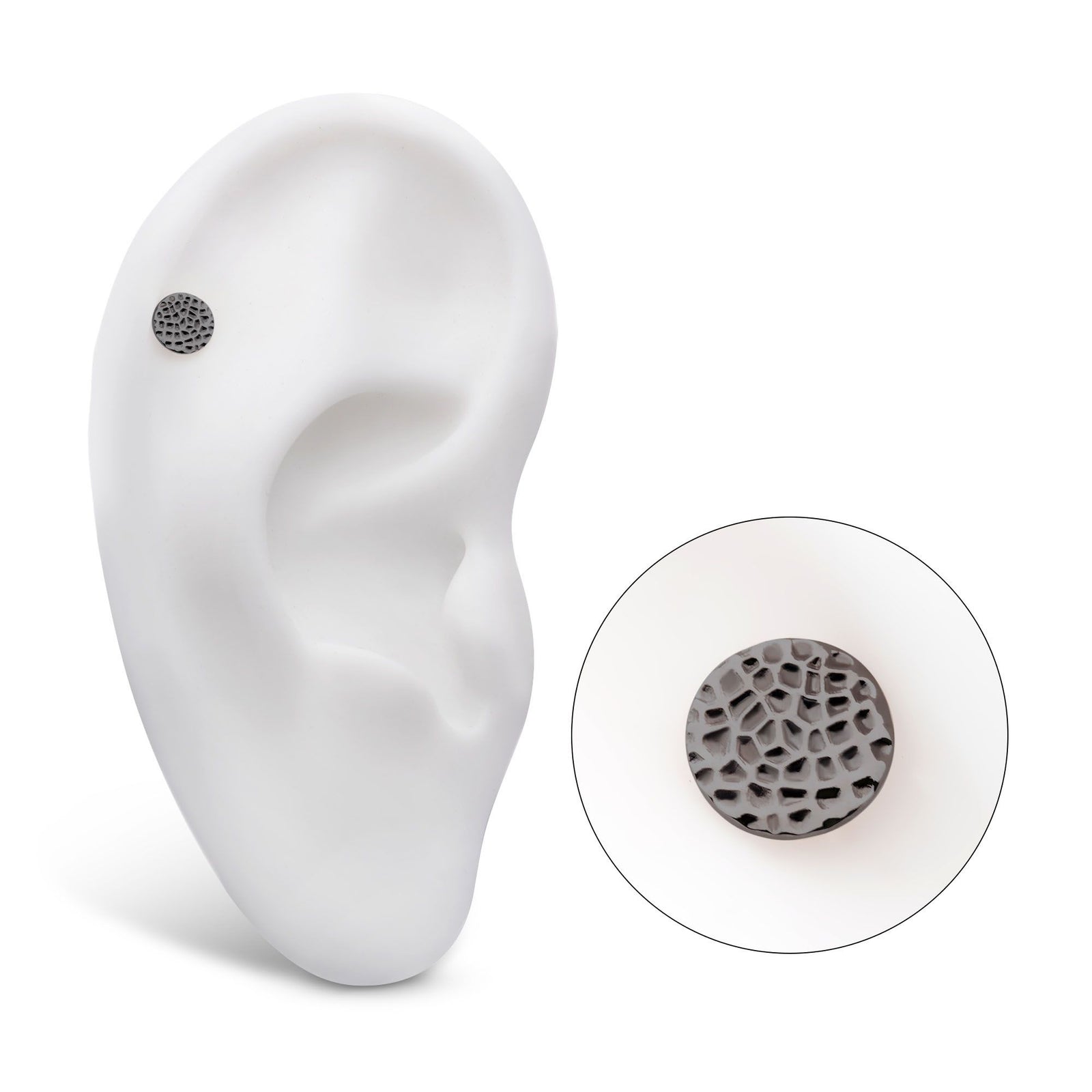 Black PVD Titanium Internally Threaded Hammered Disk Top tipvdktd51-3 -Rebel Bod-RebelBod