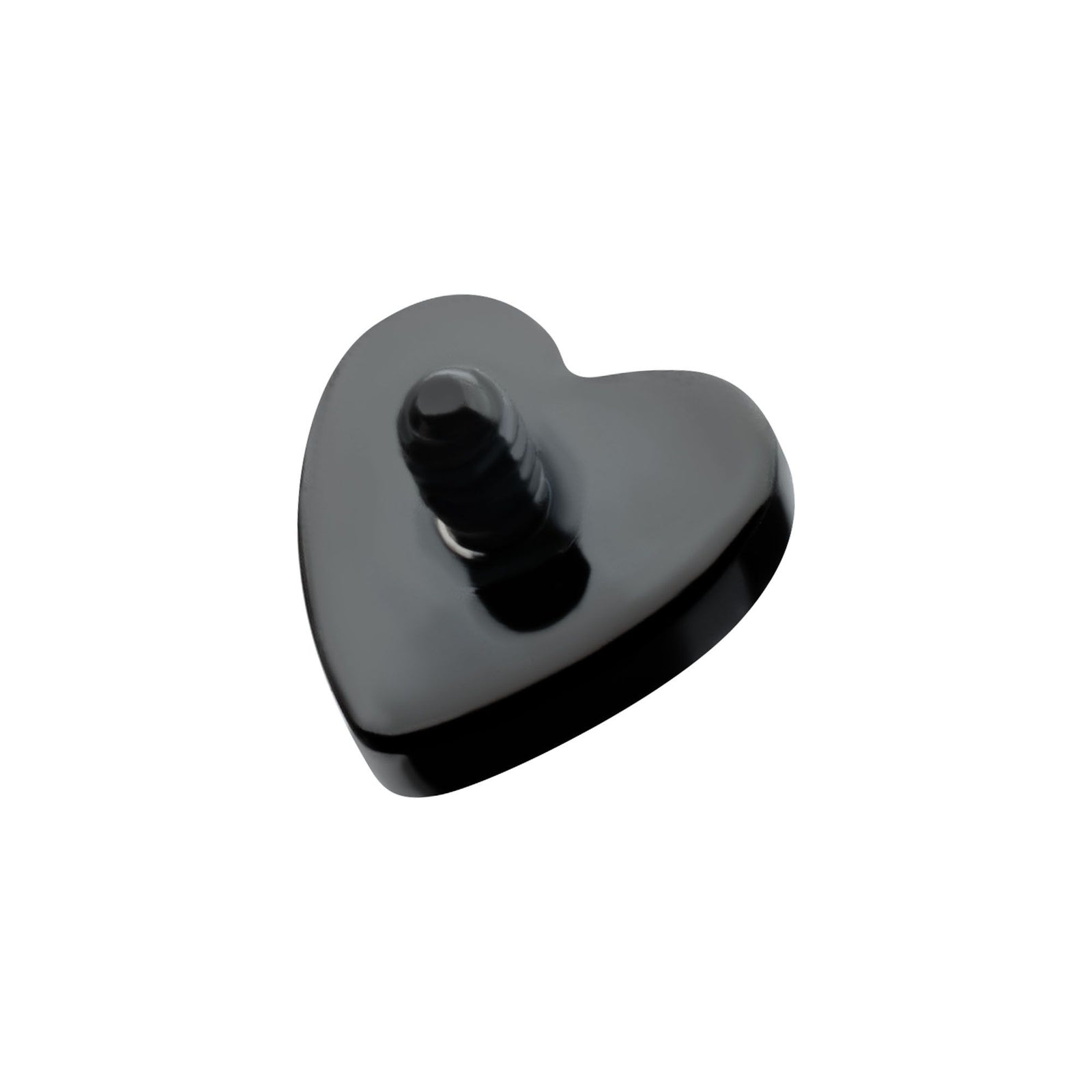 Black PVD Titanium Internally Threaded Heart Top tipvdktdhrt-16 -Rebel Bod-RebelBod