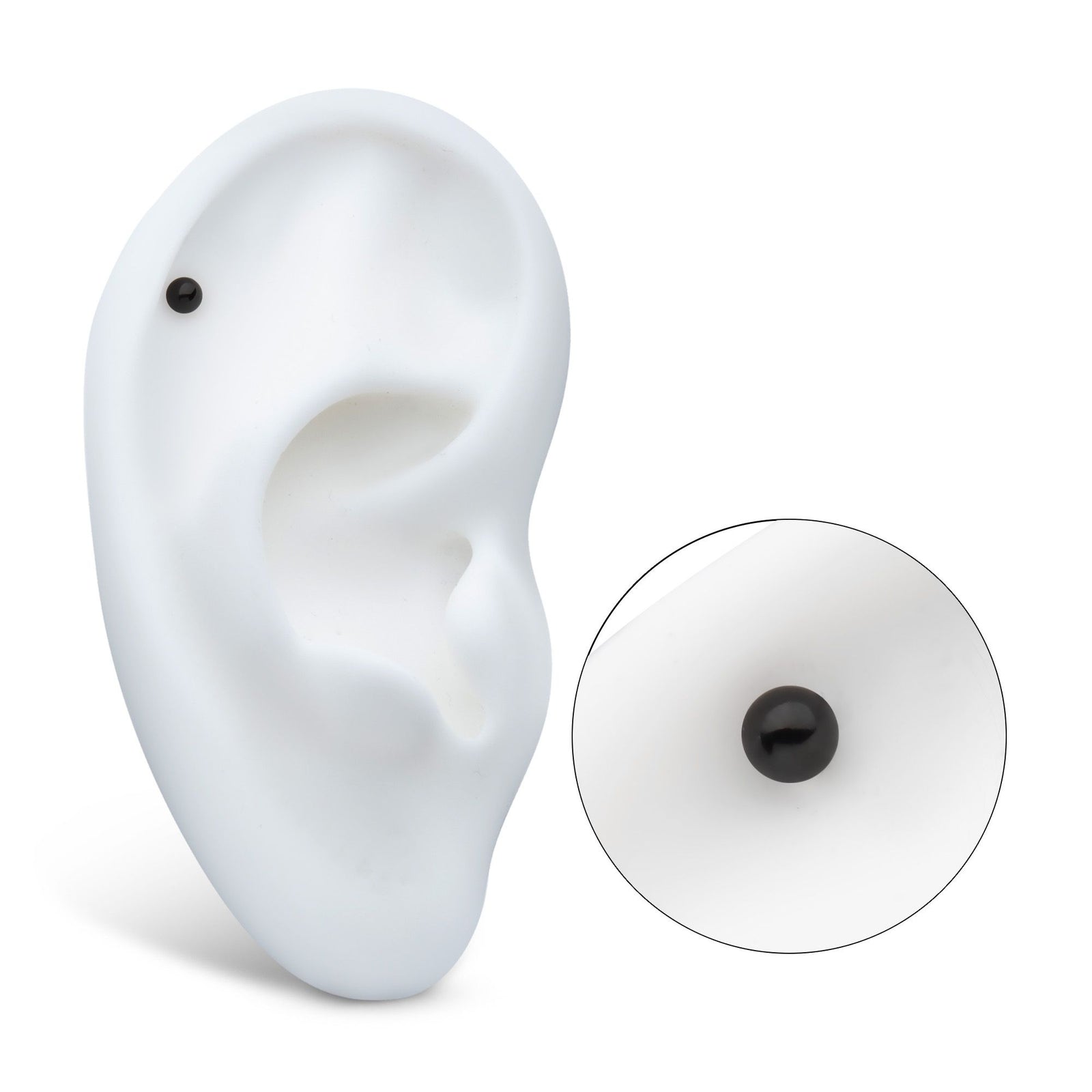 Black PVD Titanium Internally Threaded Labret 3mm ball 2.5mm base tipvdkli801 -Rebel Bod-RebelBod