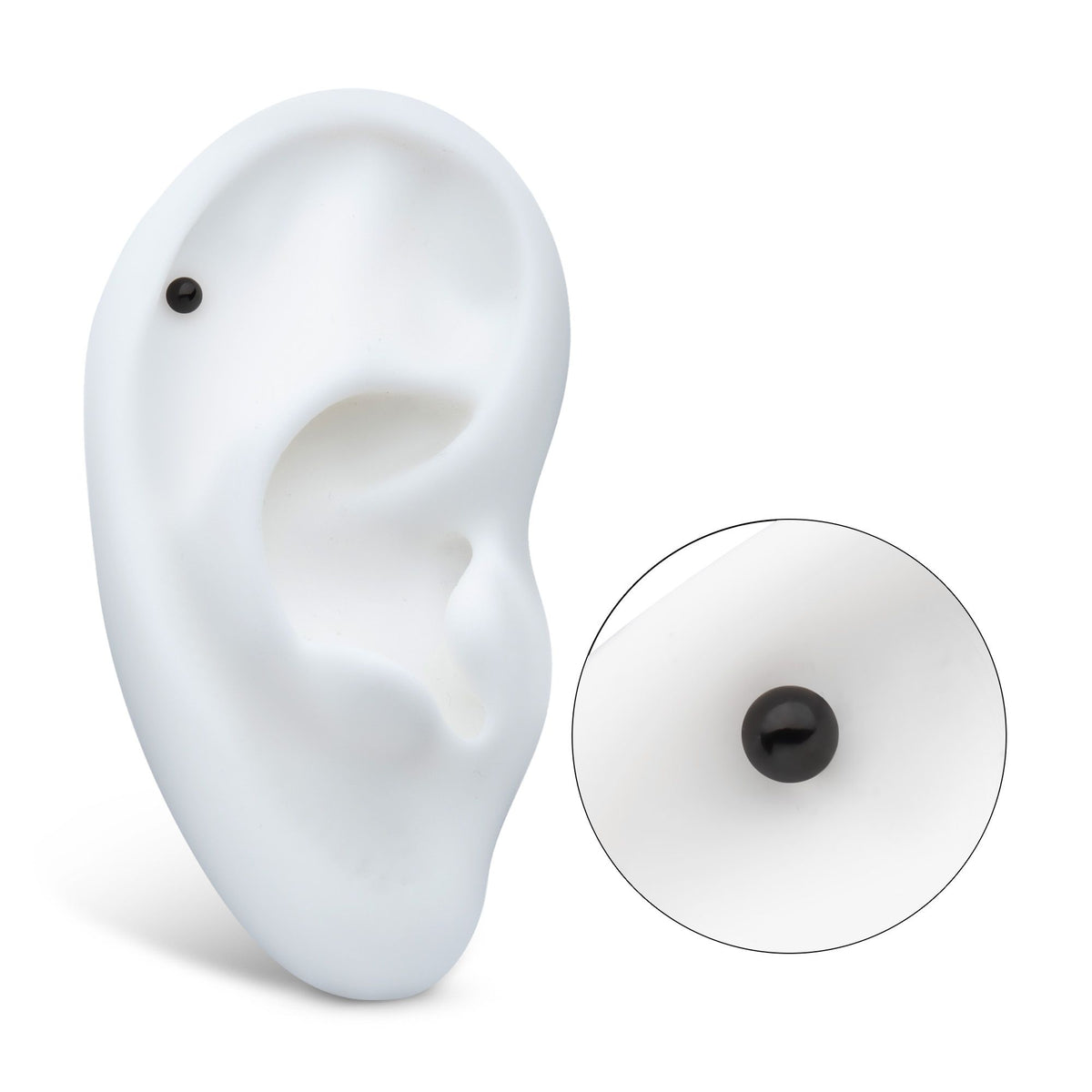 Black PVD Titanium Internally Threaded Labret 3mm ball 4mm base tipvdkli601 -Rebel Bod-RebelBod