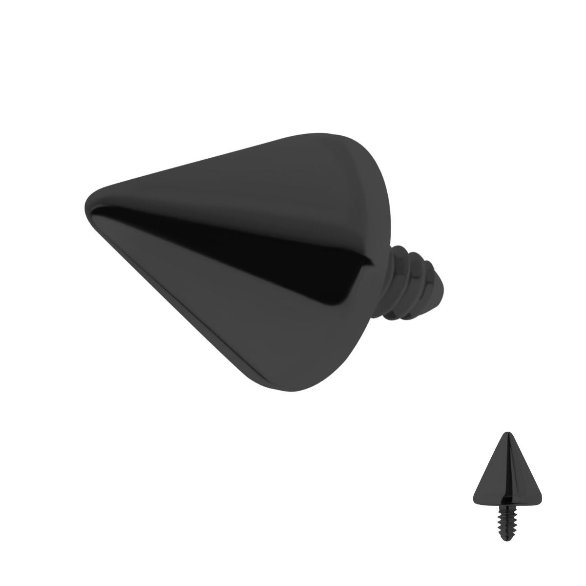 Black PVD Titanium Internally Threaded Spike Top titdspk44k-16 -Rebel Bod-RebelBod