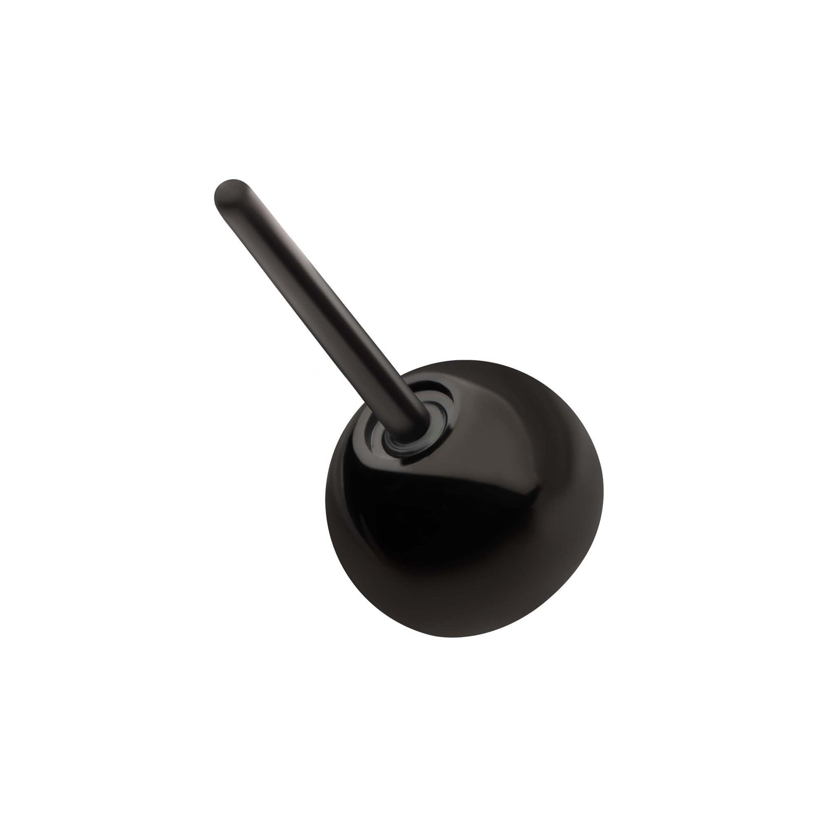Black PVD Titanium Threadless Bezel Set CZ Front Facing Top tipvdktls1c25 -Rebel Bod-RebelBod