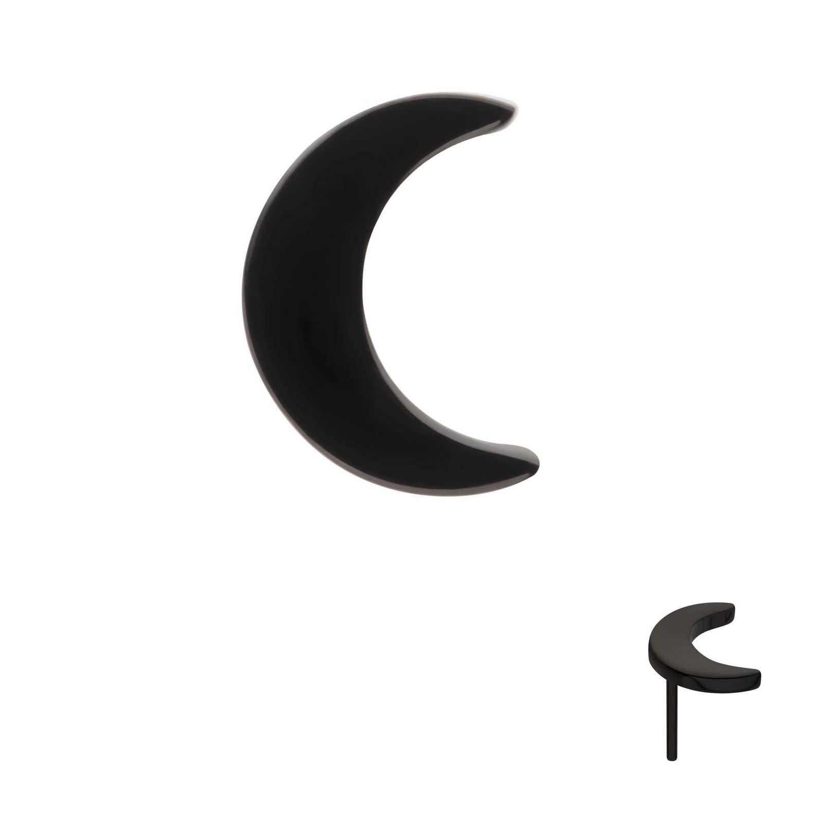 Black PVD Titanium Threadless Crescent Moon Top 1.6mm Crest tipvdktlsmoon -Rebel Bod-RebelBod