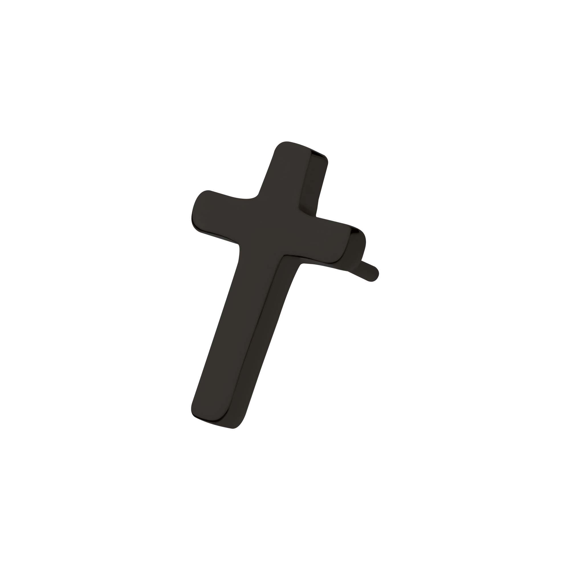 Black PVD Titanium Threadless Cross Top tipvdktlscrs -Rebel Bod-RebelBod