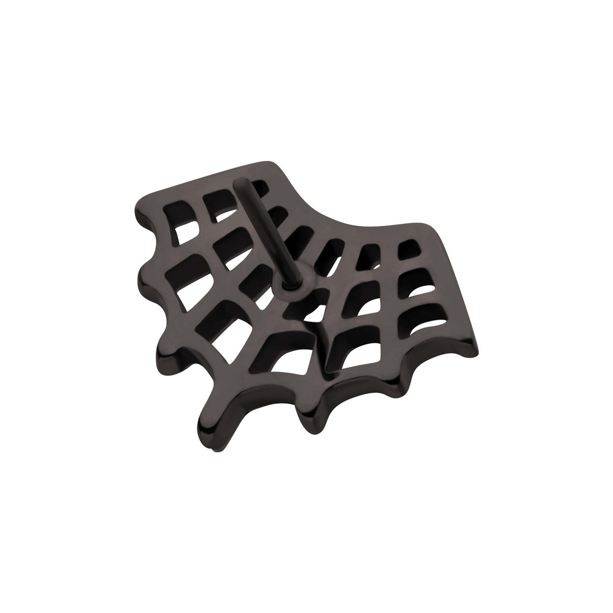 Black PVD Titanium Threadless Fan Shape Spiderweb Top tipvdktls7384 -Rebel Bod-RebelBod
