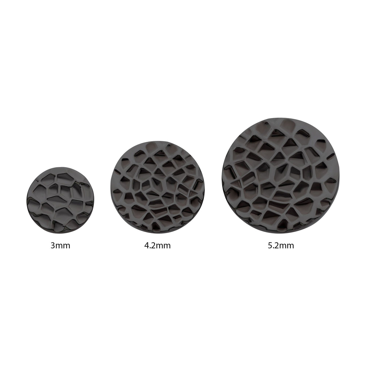 Black PVD Titanium Threadless Hammered Disk Top tipvdktls51-3 -Rebel Bod-RebelBod