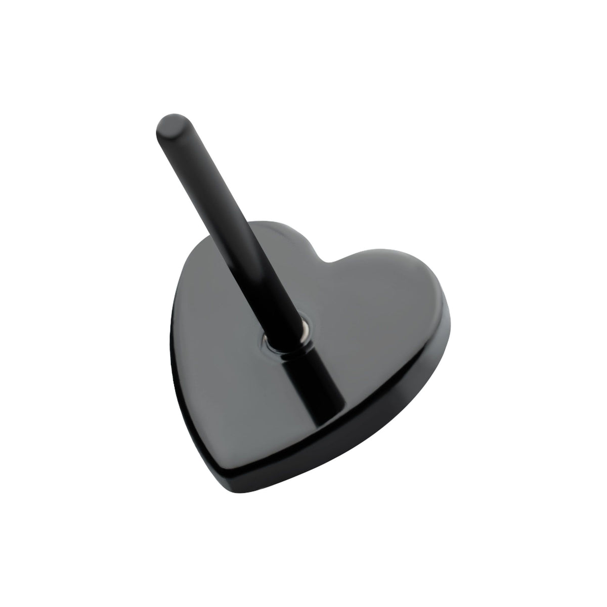 Black PVD Titanium Threadless Heart Top tipvdktlshrt-25 -Rebel Bod-RebelBod