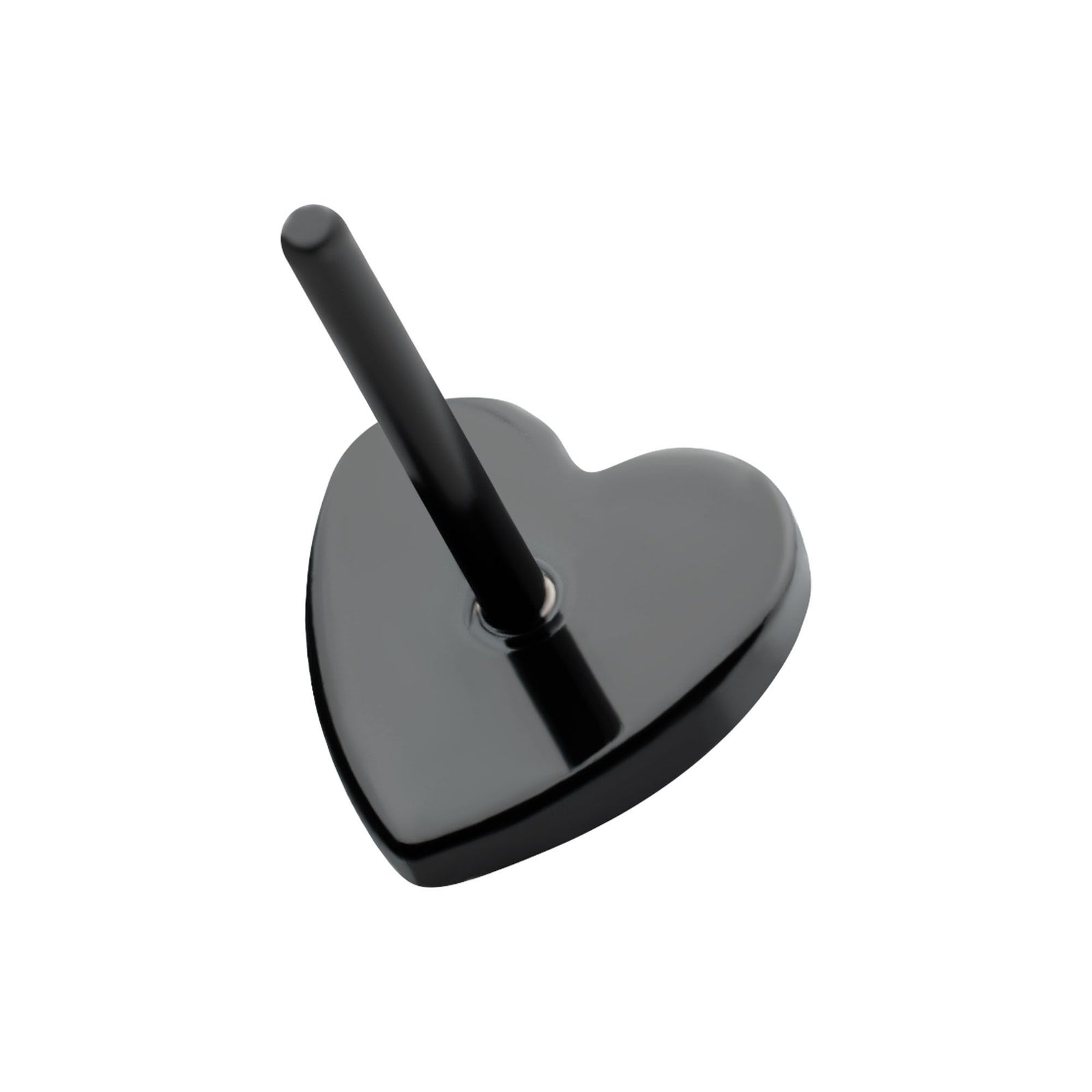 Black PVD Titanium Threadless Heart Top tipvdktlshrt-25 -Rebel Bod-RebelBod