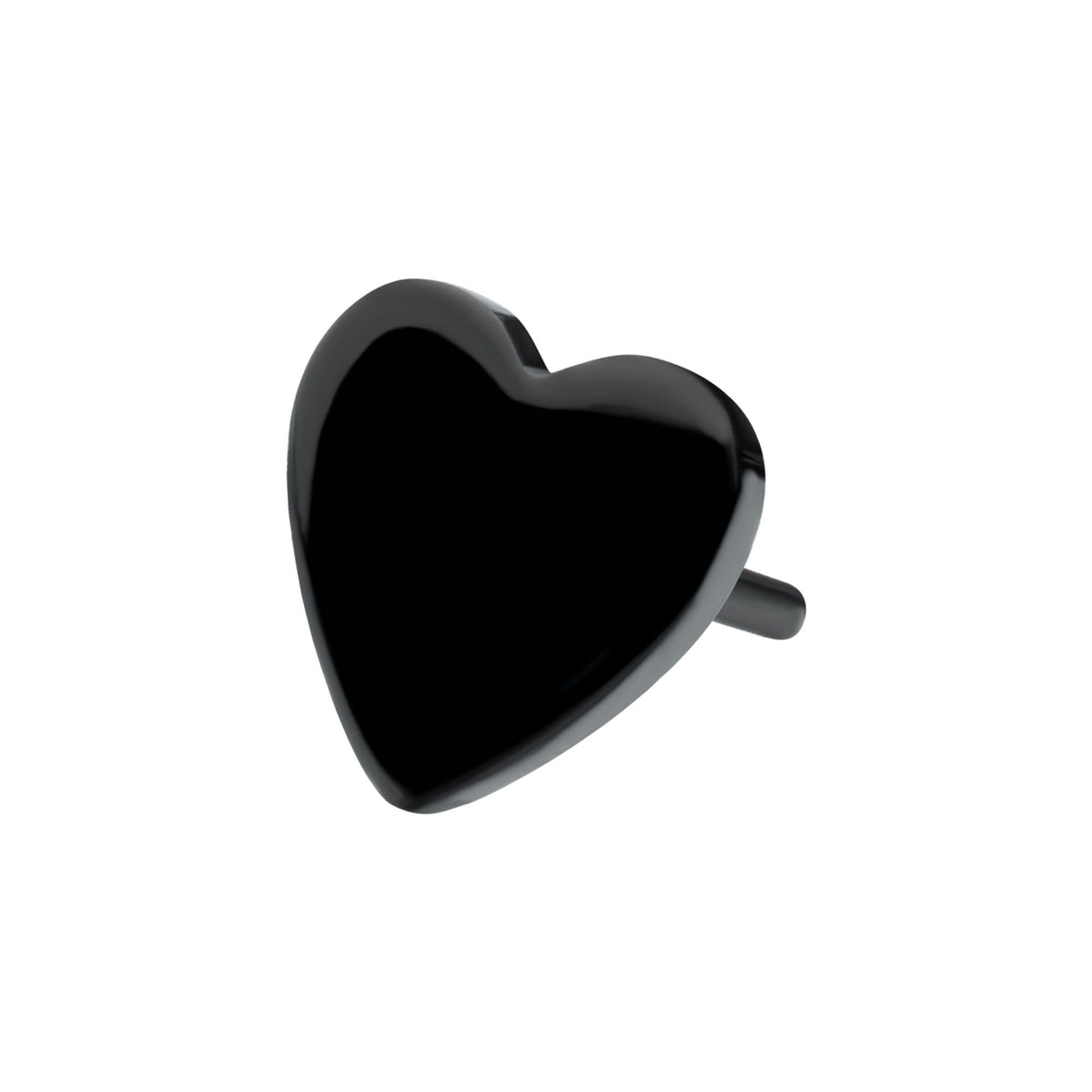 Black PVD Titanium Threadless Heart Top tipvdktlshrt-25 -Rebel Bod-RebelBod