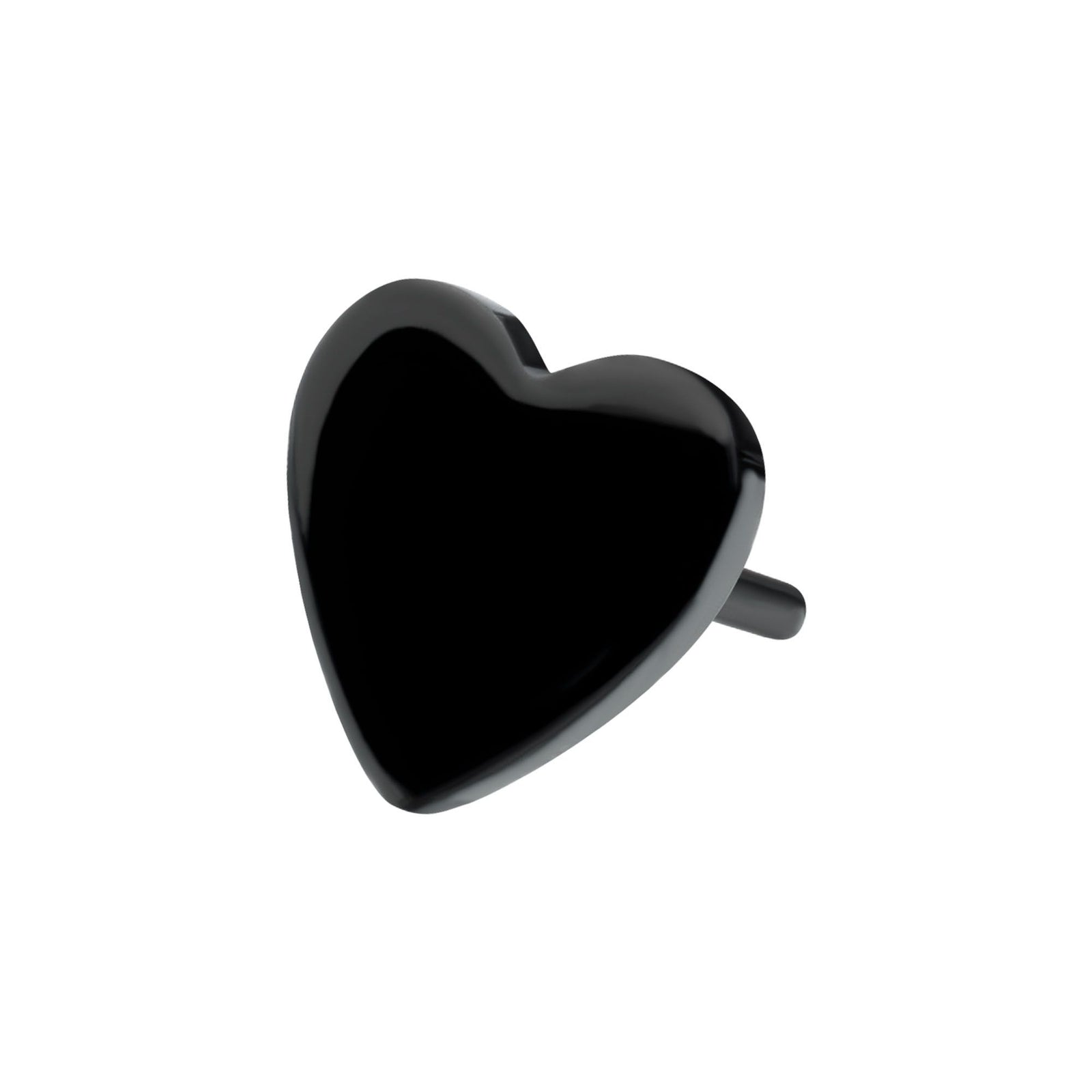 Black PVD Titanium Threadless Heart Top tipvdktlshrt-25 -Rebel Bod-RebelBod
