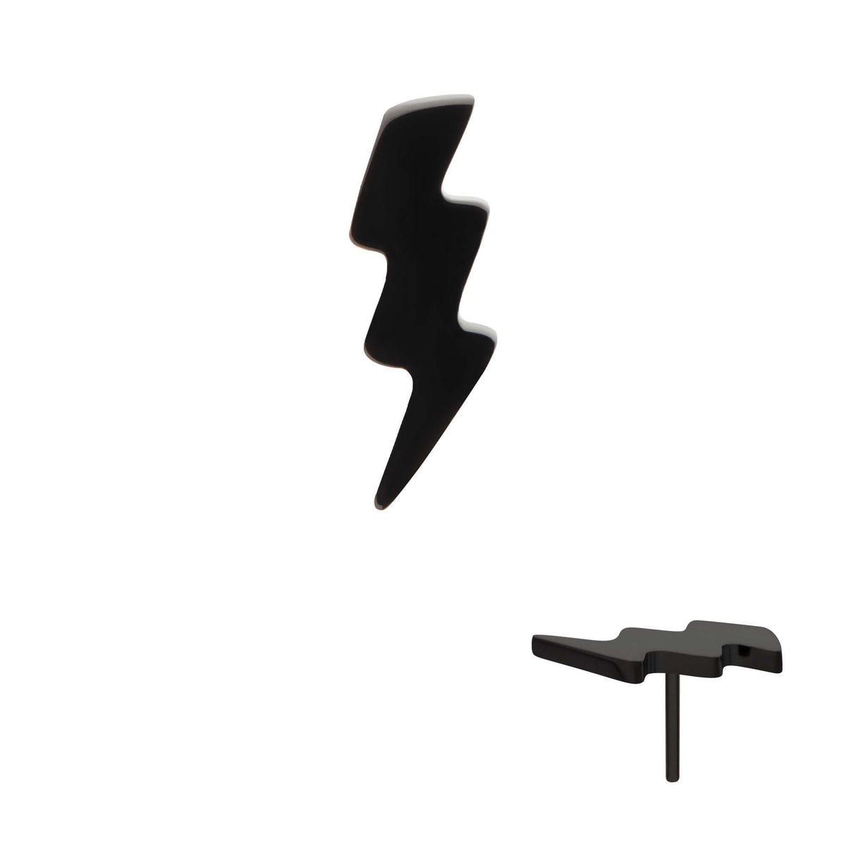 Black PVD Titanium Threadless Lightning Bolt Top tipvdktlsltn -Rebel Bod-RebelBod