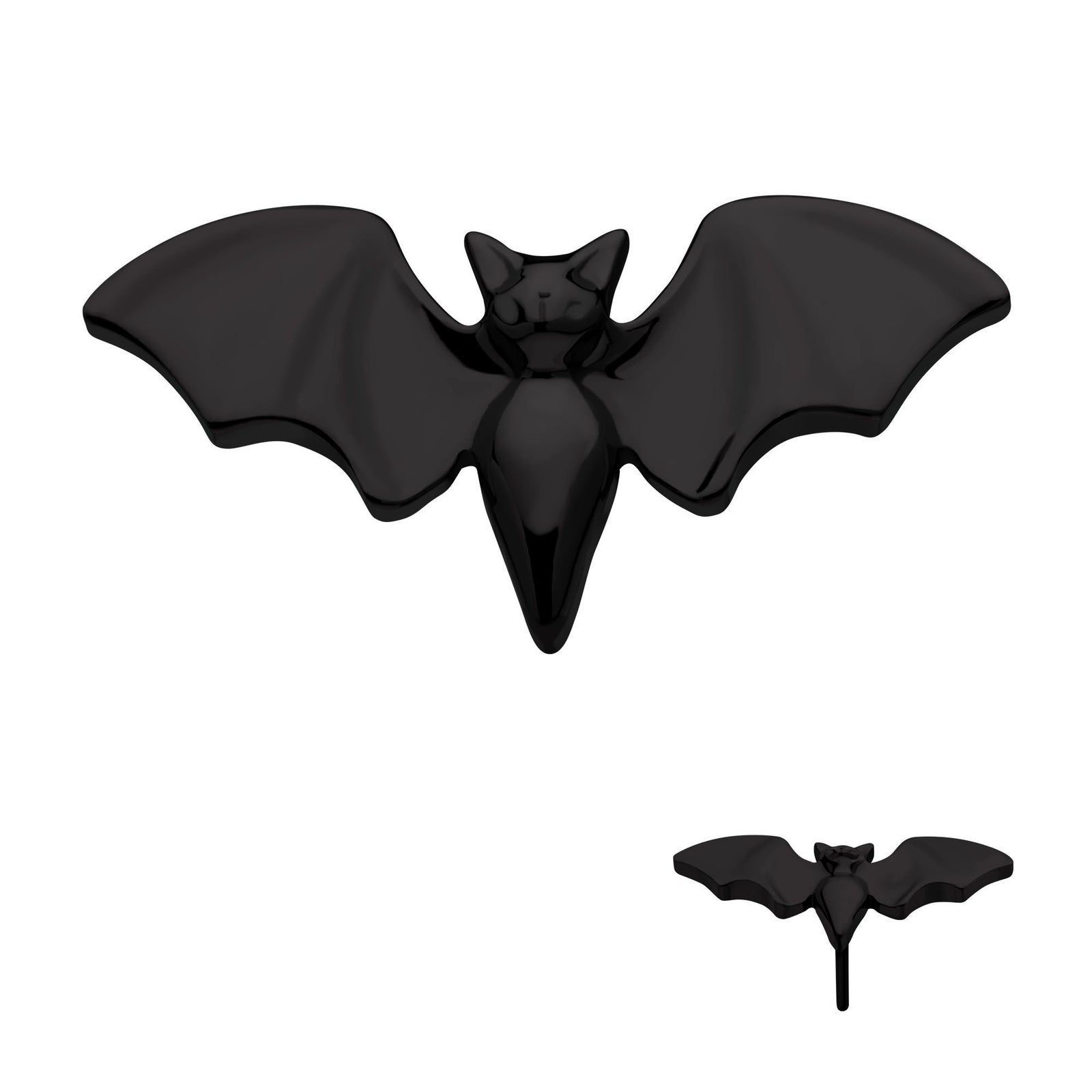 Black PVD Titanium Threadless Open Wings Bat Top tipvdktls965 -Rebel Bod-RebelBod