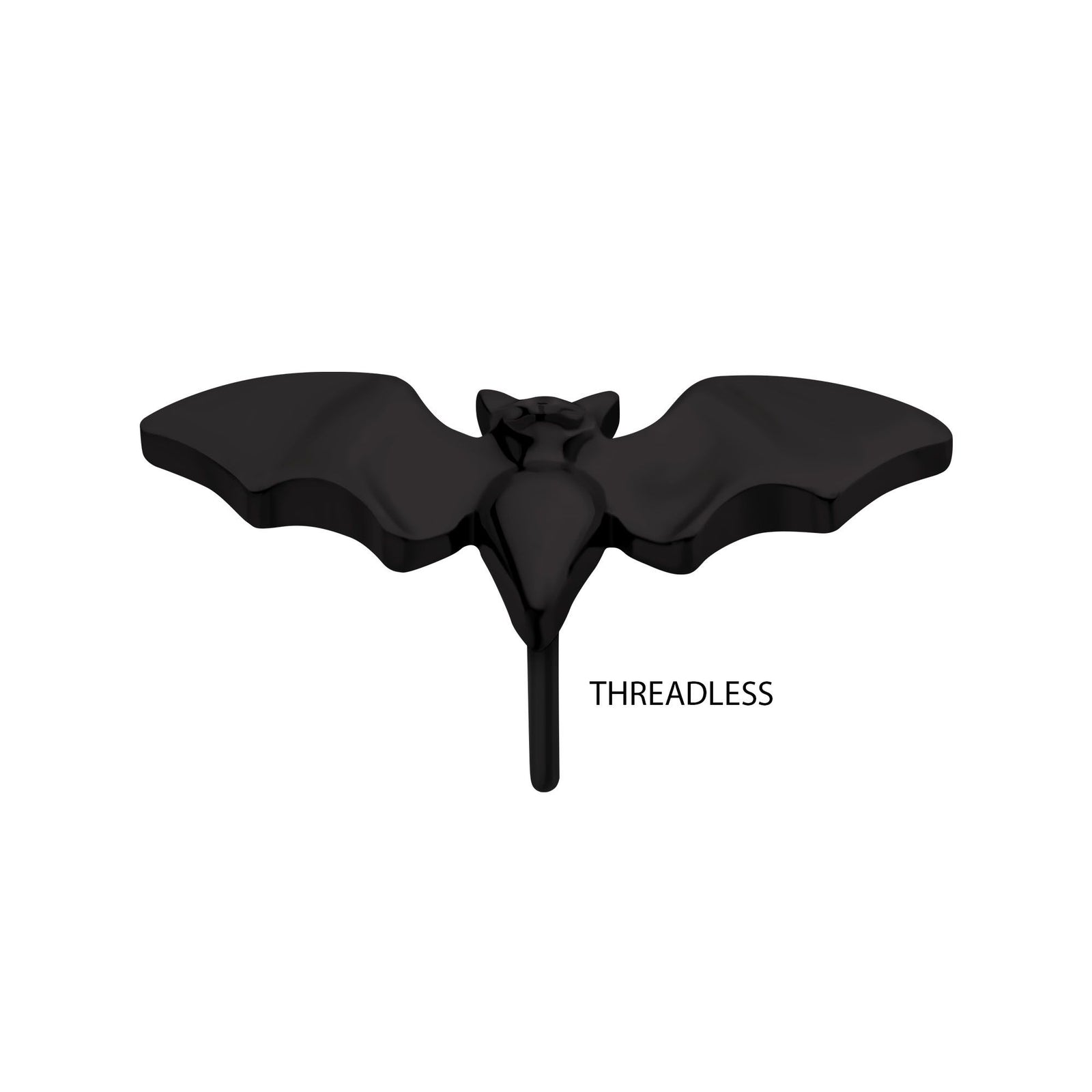 Black PVD Titanium Threadless Open Wings Bat Top tipvdktls965 -Rebel Bod-RebelBod