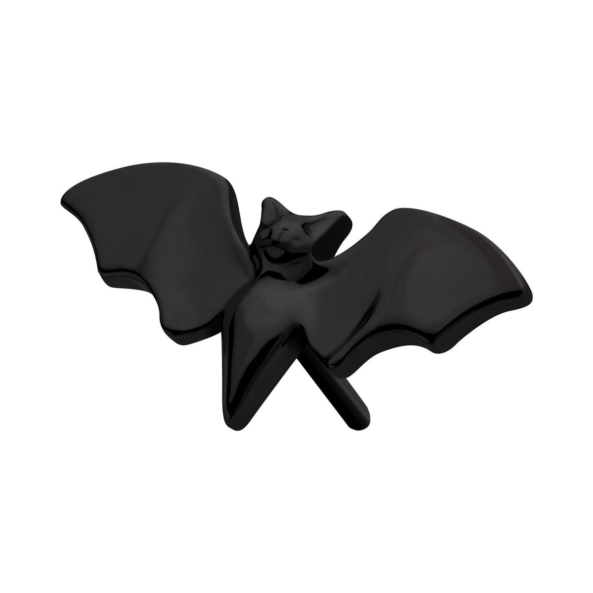 Black PVD Titanium Threadless Open Wings Bat Top tipvdktls965 -Rebel Bod-RebelBod