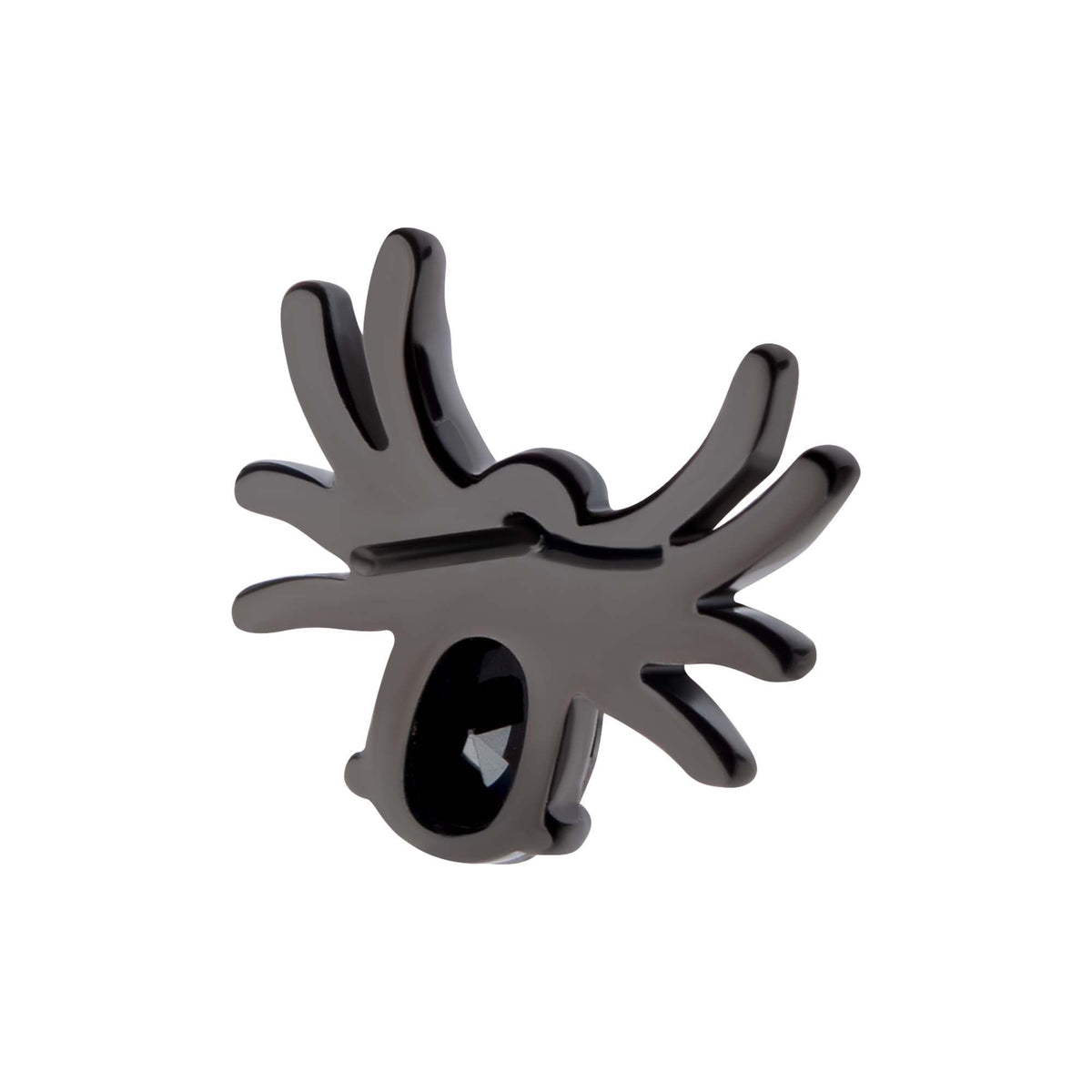 Black PVD Titanium Threadless Prong Set Oval Gem Spider Top tipvdktls7389k -Rebel Bod-RebelBod