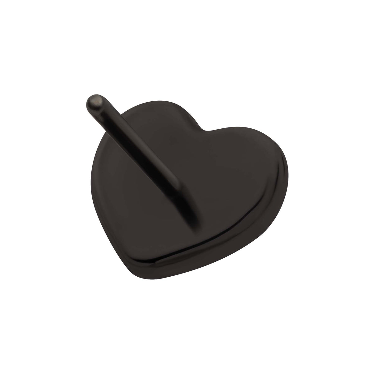 Black PVD Titanium Threadless Puffed Heart Top tipvdktls980 -Rebel Bod-RebelBod