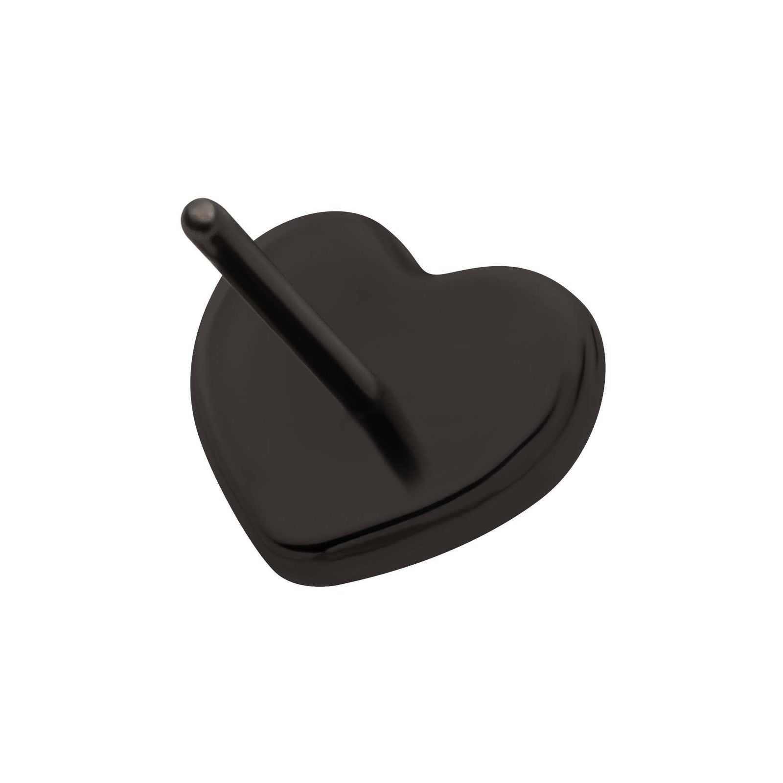 Black PVD Titanium Threadless Puffed Heart Top tipvdktls980 -Rebel Bod-RebelBod