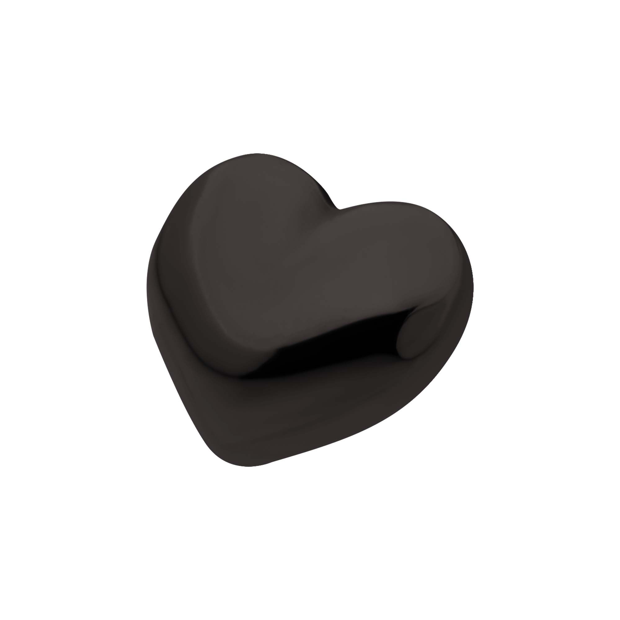 Black PVD Titanium Threadless Puffed Heart Top tipvdktls980 -Rebel Bod-RebelBod