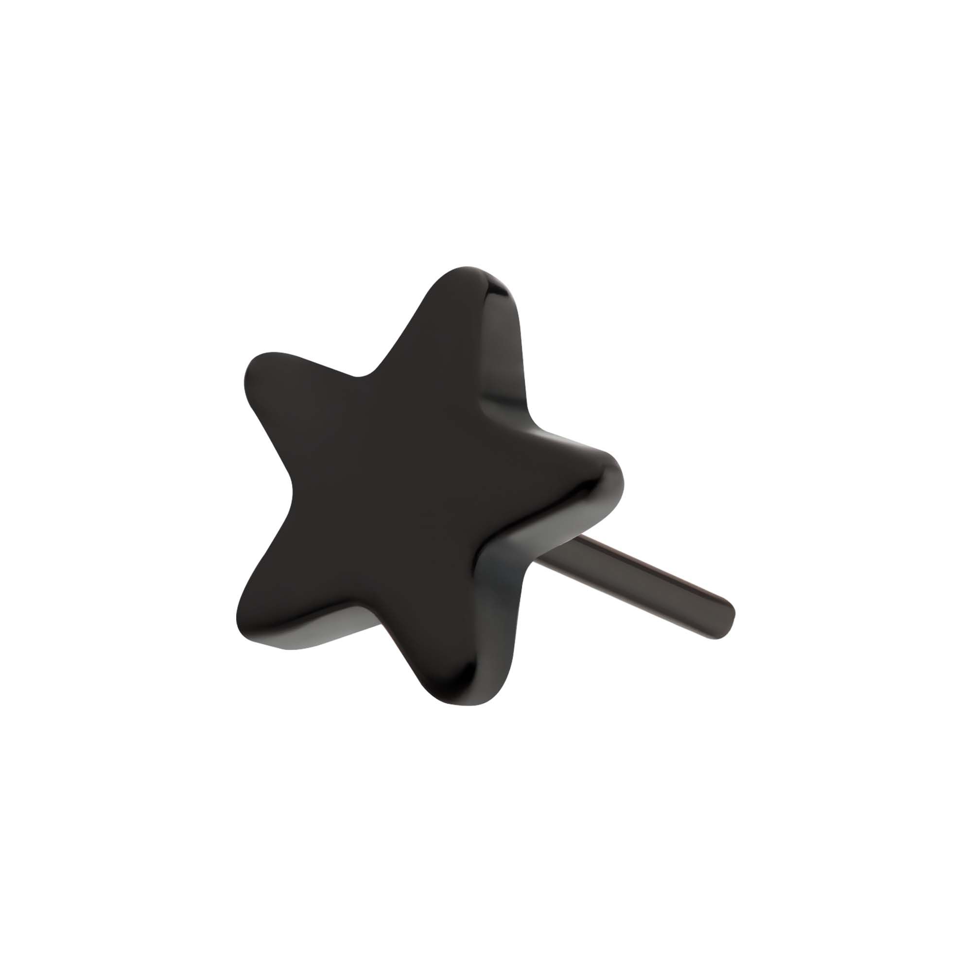 Black PVD Titanium Threadless Star Top tipvdktlsstr -Rebel Bod-RebelBod