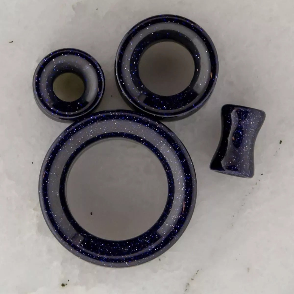 Tunnels - Double Flare Blue Sandstone Double Flare Tunnel Pair - 1 Pair -Rebel Bod-RebelBod