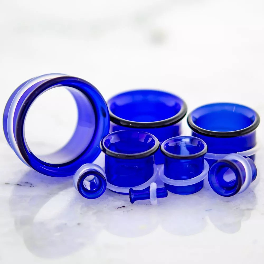Tunnels - Single Flare Blue Single Flare Tunnels Borosilicate Glass - 1 Piece  #SPLT#2 -Rebel Bod-RebelBod