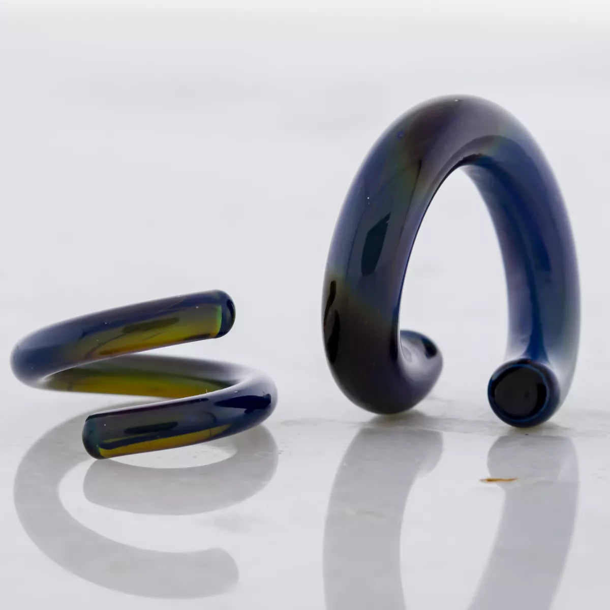 Tapers - Spirals Borosilicate Glass Blue Thai Ring Ear Hanger - 1 Piece #SPLT#2 -Rebel Bod-RebelBod