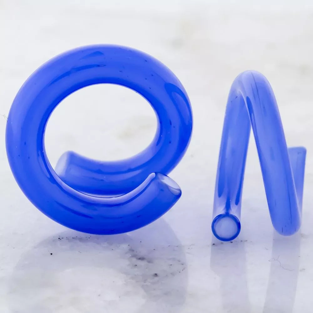 Tapers - Spirals Borosilicate Glass Electric Blue Ring - 1 Piece #SPLT#2 -Rebel Bod-RebelBod