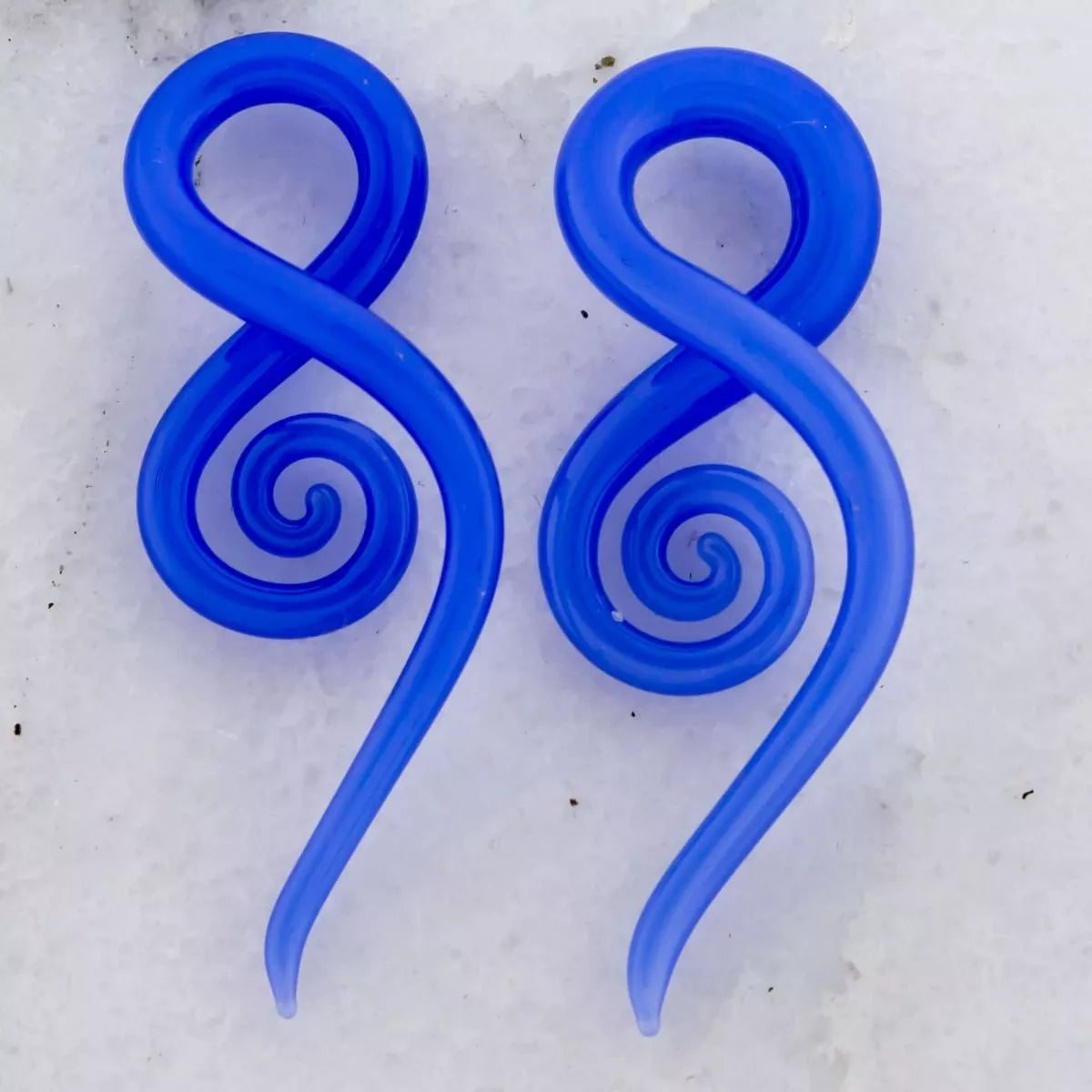 Tapers - Spirals Borosilicate Glass Electric Blue Squid - 1 Piece #SPLT#2 -Rebel Bod-RebelBod