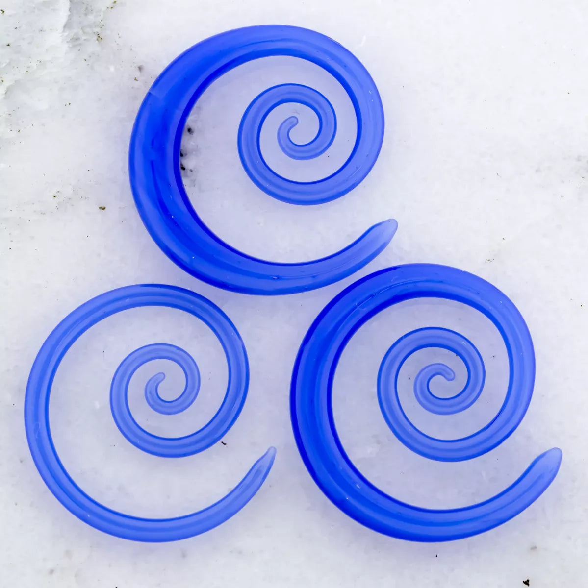 Tapers - Spirals Borosilicate Glass Electric Blue Tight Spiral - 1 Piece #SPLT#2 -Rebel Bod-RebelBod