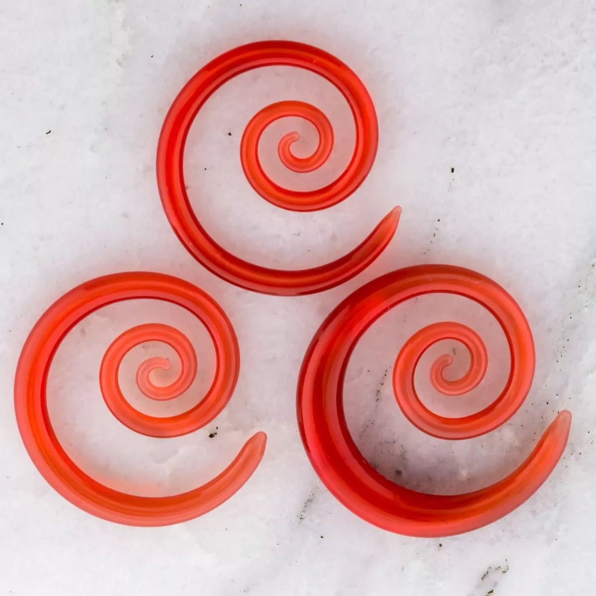 Tapers - Spirals Borosilicate Glass Electric Red Tight Spiral - 1 Piece #SPLT#2 -Rebel Bod-RebelBod