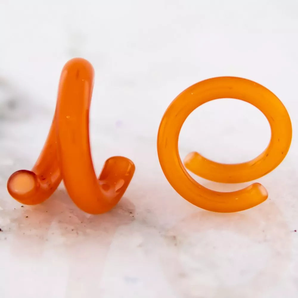 Tapers - Spirals Borosilicate Glass Peach Ring - 1 Piece #SPLT#2 -Rebel Bod-RebelBod