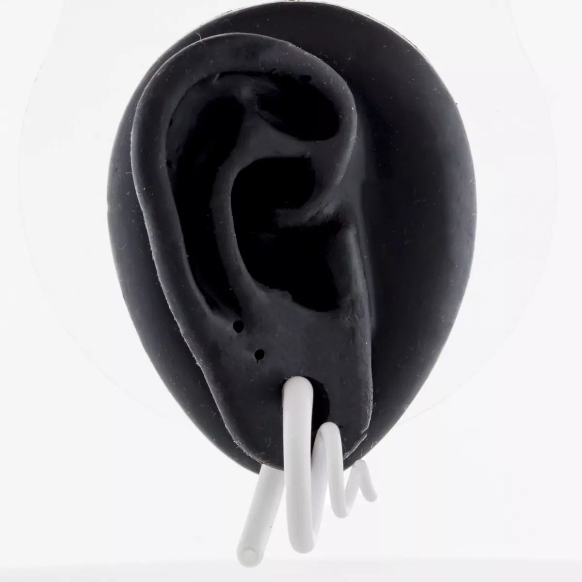 Tapers - Spirals Borosilicate Glass White 3D Spiral Ear Hanger - 1 Piece #SPLT#2 -Rebel Bod-RebelBod