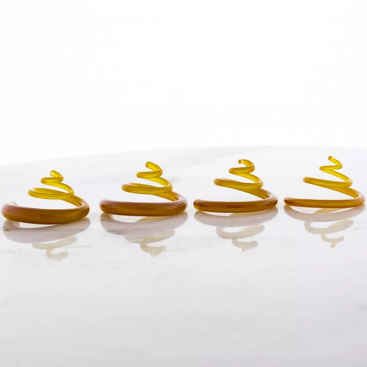 Tapers - Spirals Borosilicate Glass Yellow Thai 3D Spiral Ear Hanger - 1 Piece #SPLT#2 -Rebel Bod-RebelBod