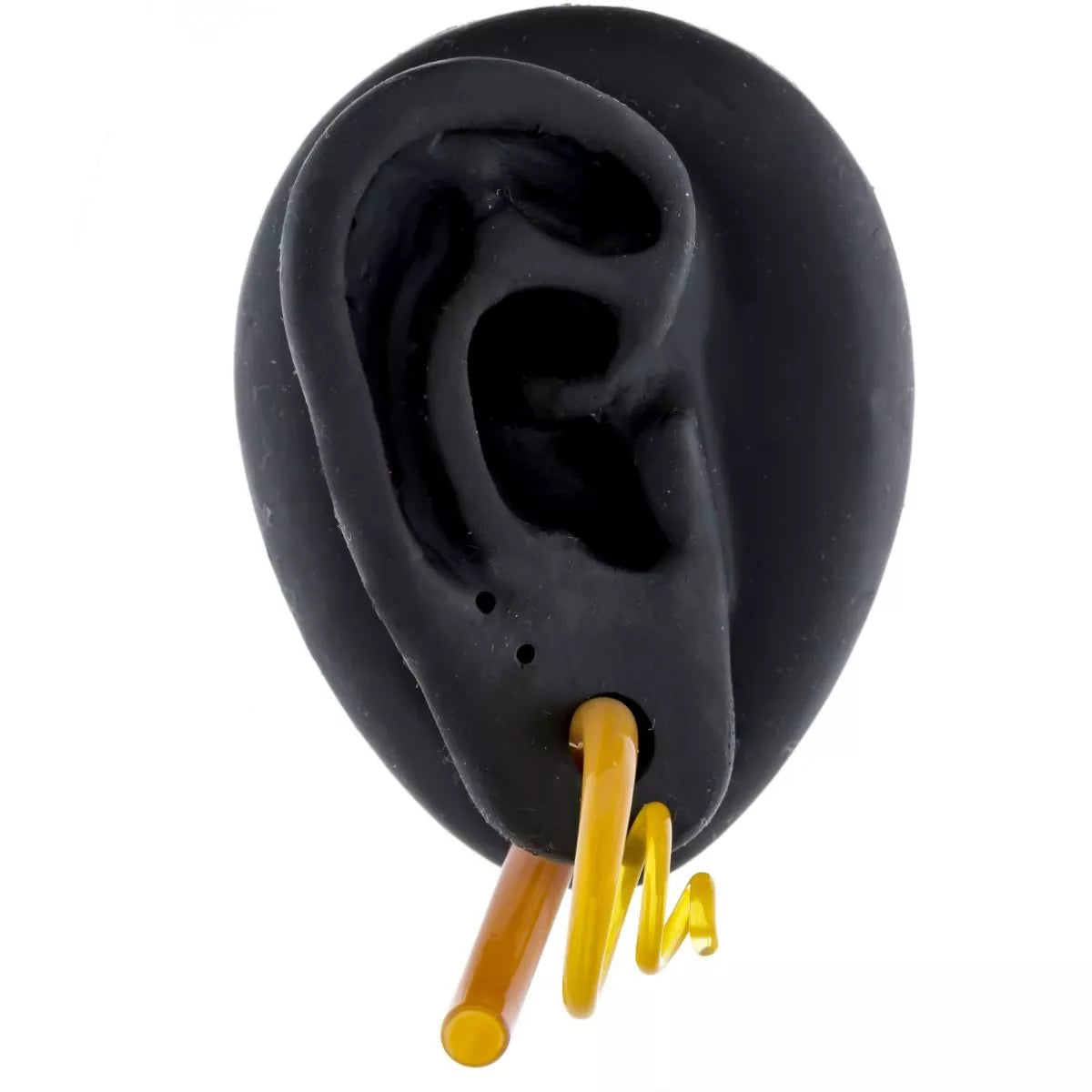 Tapers - Spirals Borosilicate Glass Yellow Thai 3D Spiral Ear Hanger - 1 Piece #SPLT#2 -Rebel Bod-RebelBod
