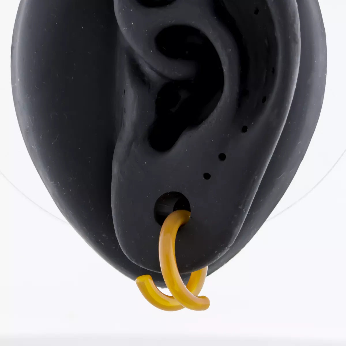 Tapers - Spirals Borosilicate Glass Yellow Thai Ring Ear Hanger - 1 Piece #SPLT#2 -Rebel Bod-RebelBod