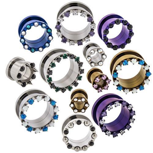 Tunnels - Double Flare Dark Purple Customizable Multi Thread Titanium Internally Threaded Tunnels w/ 14G Threads - 1 Piece -Rebel Bod-RebelBod