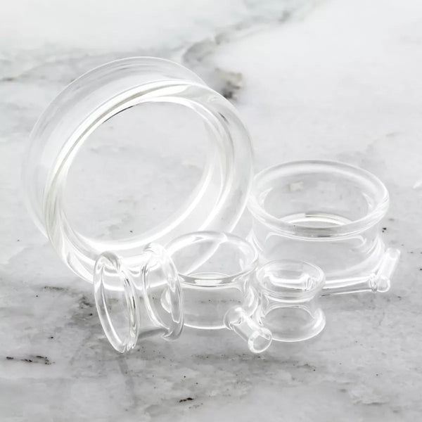 Single Flare Borosilicate Pyrex Glass Tunnel Clear 2 0g 8mm 5/16 8mm