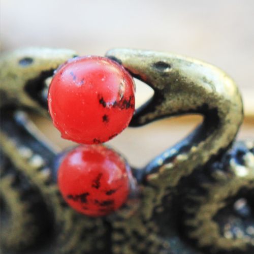 Cartilage Earring - Cartilage Cuff Gold Plated Blood Drop Double Snake Ear Cuff Cartilage Cuff Earring - 1 Piece -Rebel Bod-RebelBod