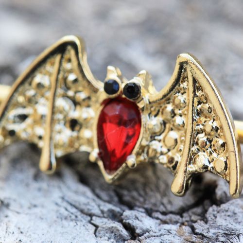 Industrial Barbell Gold Plated Industrial Barbell w/ Golden Blood Bat - 1 Piece -Rebel Bod-RebelBod