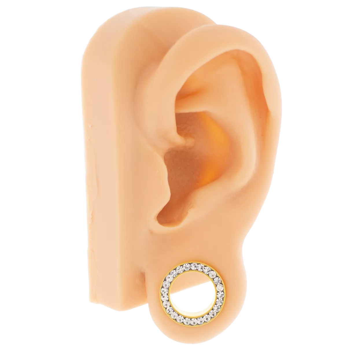Tunnels - Double Flare Gold PVD Internally Threaded Tunnels Gem Crystals - 1 Piece -Rebel Bod-RebelBod