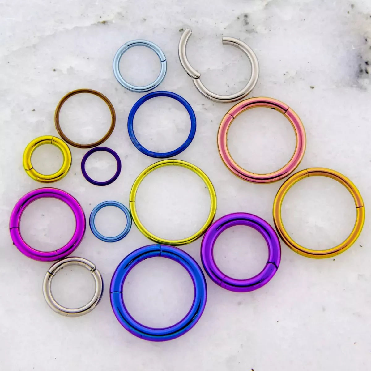 SEAMLESS CLICKER Golden Titanium Clicker Hinged Segment Ring - 1 Piece - Special -Rebel Bod-RebelBod