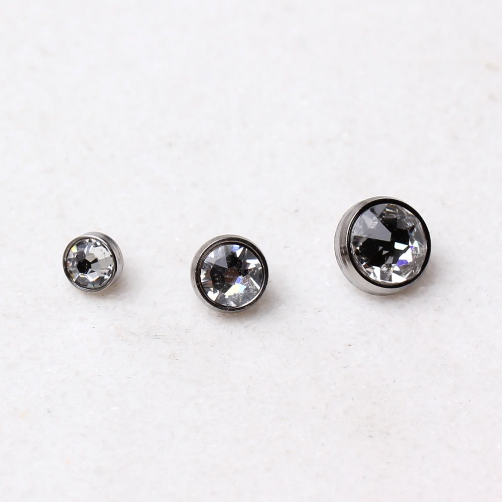 Dermals Grade 23 Titanium Internally Threaded Dermal Top w/ Cubic Zirconia -Rebel Bod-RebelBod