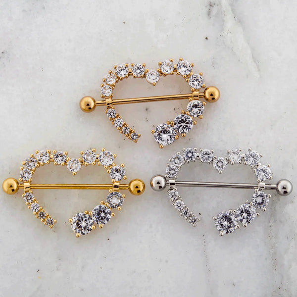 Heart Nipple Shield Jewelry SWAROVSKI Gems Piece Rebel Bod