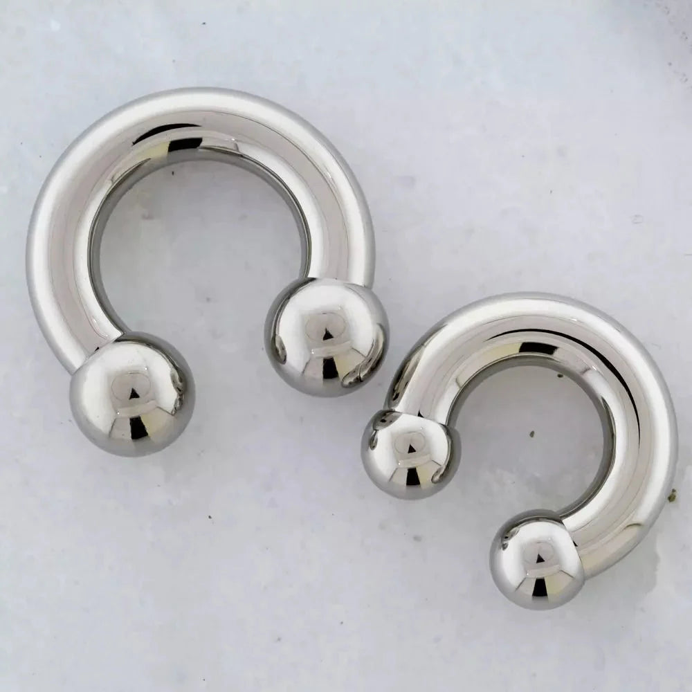 Internally Threaded Circular Barbell Horseshoe - 1 Piece - Rebel Bod