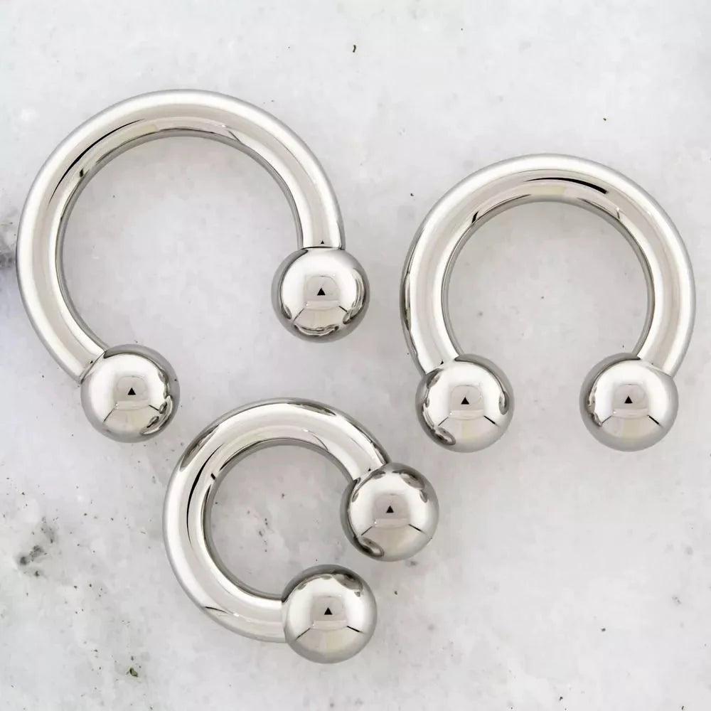 CIRCULAR BARBELL | HORSESHOE Internally Threaded Circular Barbell Horseshoe - 1 Piece #SPLT#6 -Rebel Bod-RebelBod