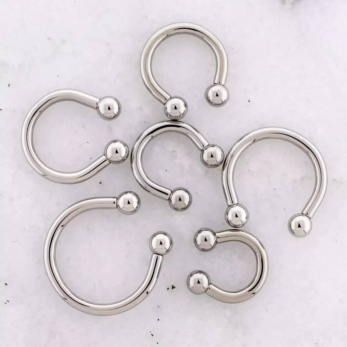 CIRCULAR BARBELL | HORSESHOE Internally Threaded Circular Barbell Horseshoe - 1 Piece #SPLT#6 -Rebel Bod-RebelBod