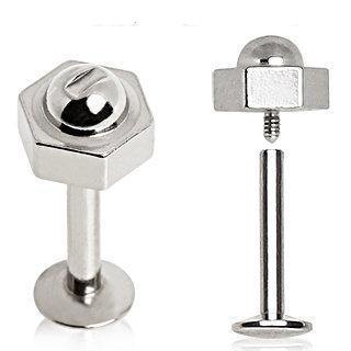 Labret Studs Internally Threaded Labret Bolt Nut Top -Rebel Bod-RebelBod